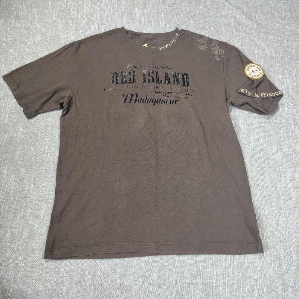 VINTAGE 1995 Napapijri Mens Shirt Madagascar Expedition Red Island Made In Italy